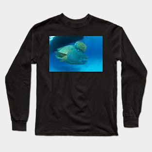 Napoleon Wrasse swimming under boat at Red Sea Long Sleeve T-Shirt